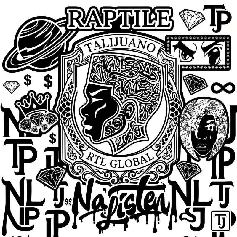 Talijuano RTL Global crest, a profile portrait inside an ornate shield with diamonds and monograms