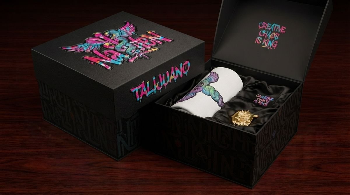 Streetwear merch and packaging mockup