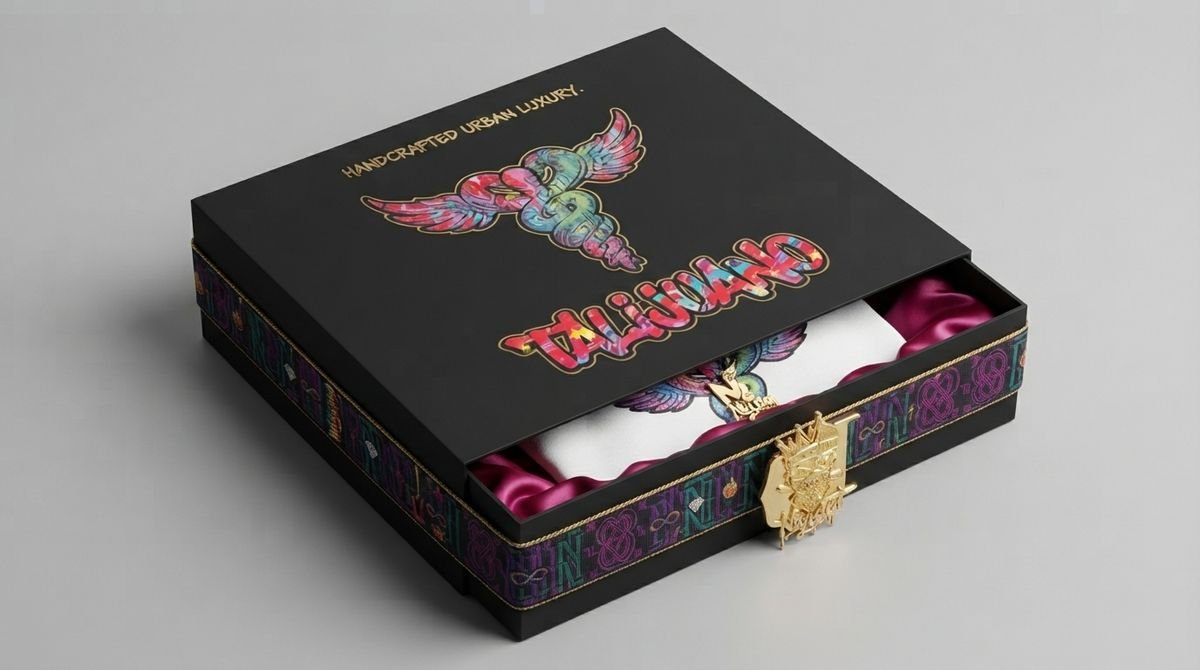 Streetwear merch and packaging mockup