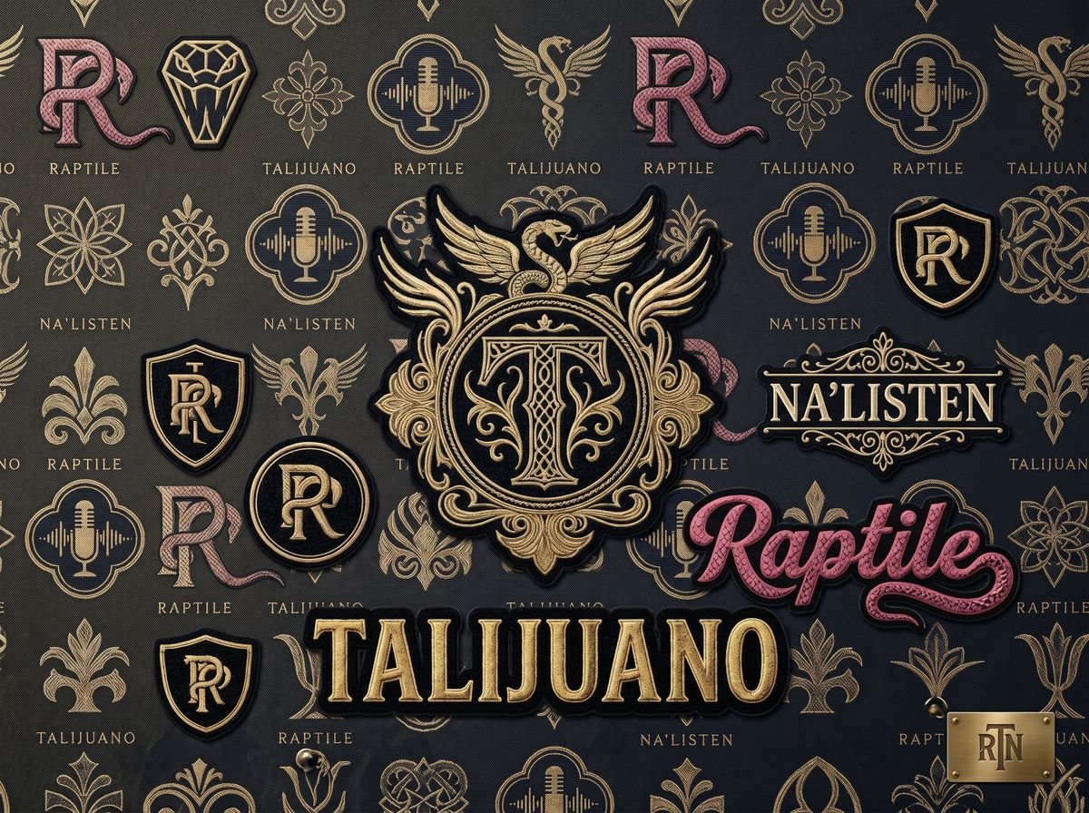 White pattern with circular Talijuano seals and RN monograms