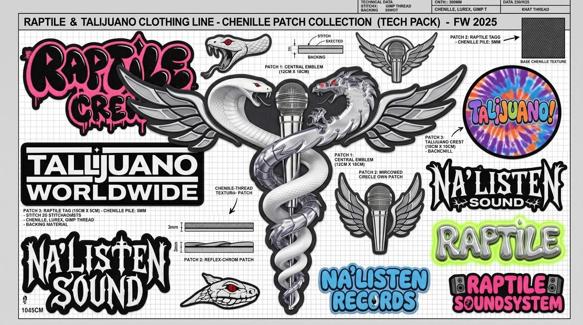 Streetwear tech pack sheet with callouts